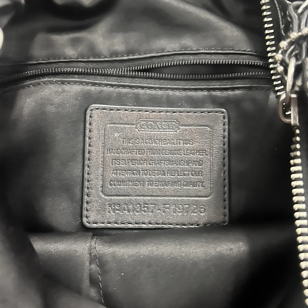 Coach Park A1357 F19726 Black Leather Medium Shoulder Crossbody Handbag Purse - Picture 6 of 9